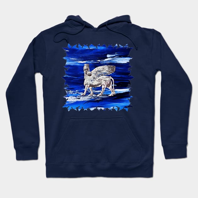 Assyrian Winged Bull ( Lamassu ) Hoodie by doniainart